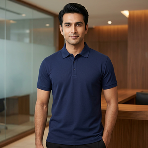 Camisa de Verano con Solapa Tejida y Logotipo Personalizado OEM, Diseño con Bolsillo y Manga Corta Antiarrugas para Publicidad y Trabajo - Product Image 1