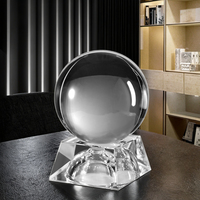 Nouvelle Arrivée Trophée de Basketball et de Football en Verre Cristal Transparent, Sphère en Cristal K9 Clair Sablée