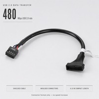 Kabel Konverter USB 3.0 Male 19 Pin ke USB 2.0 Female 9 Pin untuk Motherboard, Header Internal untuk Panel Depan Casing PC Desktop