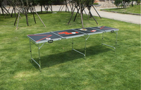 Table pliante en aluminium de camping de 8 pieds, bureau de pique-nique, table métallique, de qualité supérieure, avec MDF