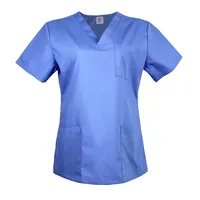 قميص طبي نسائي أزرق سماوي, قطعة علوية كلاسيكية موديل 2022