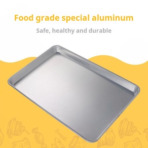 صينية خبز تجارية للمخابز مقاس 40x60 سم من الألومنيوم، صاج معدني لخبز الخبز والكيك والبسكويت - Product Image 3