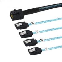 Faisceau de câblage de connexion haute vitesse MINI SAS HD 8643 à 4X SATA 7P Server HDD/SSD