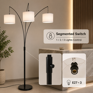 Lámpara de pie moderna con arco E27, cubierta de tela de hierro, luz blanca cálida, para sala de estar, dormitorio, hotel, sofá, lectura y decoración interior del hogar. - Product Image 4