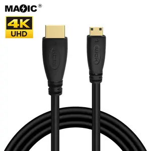 High Speed Gold Plated 4K 2K HDMI 2.0 Cord Mini HDMI to HDMI Cable for Camera Camcorder Tablet and Graphics