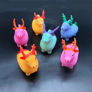 High Quality Squeeze Stress Relief Ball TPR Deer Animal Squishy Stretch Sensory Toy with Yoyo <b>Ring</b> for <b>Kids</b> & Adults - Product Image 1