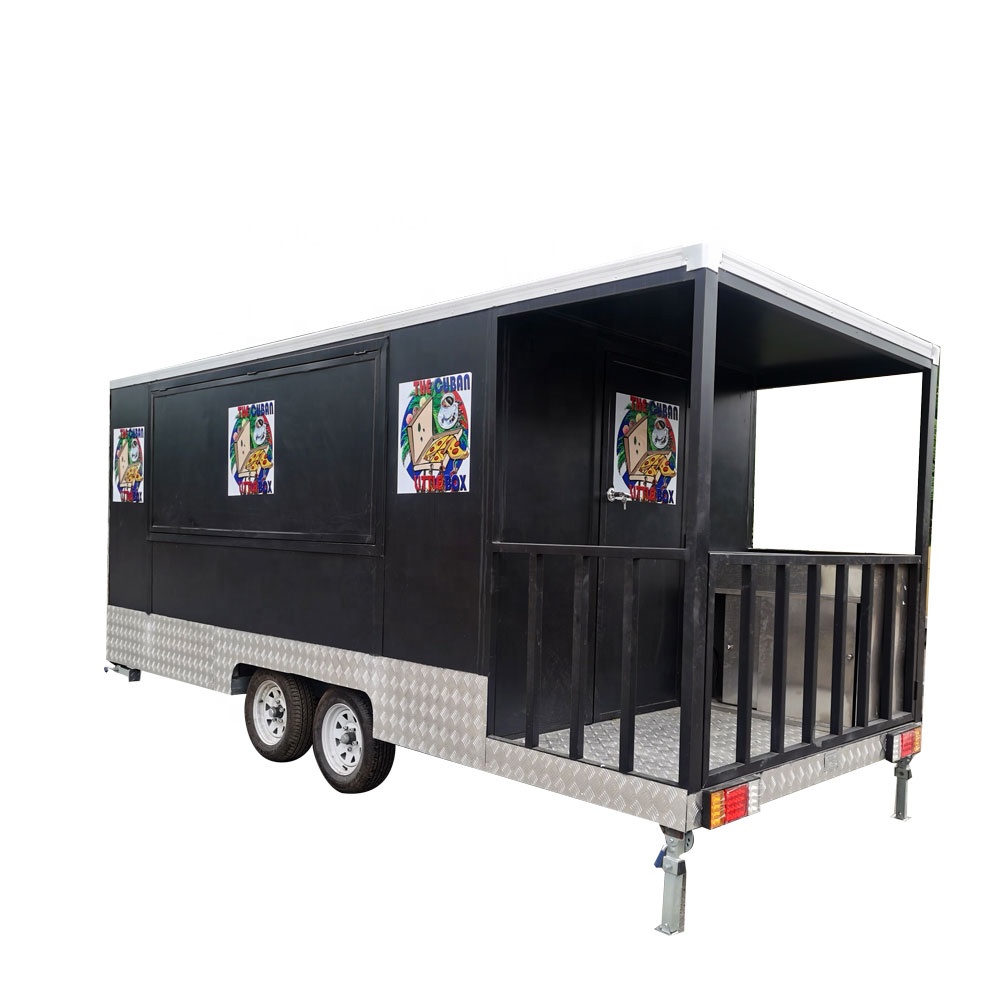 Lagu Stainless Steel Australia Konsesi Outdoor Aliran Udara BBQ Makanan Trailer untuk Outdoor