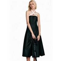 Robe maxi élégante en laine peignée à motifs floraux pour femmes, style gothique, dos nu, patchwork, dentelle, respirante, OEM, été, bal de promo