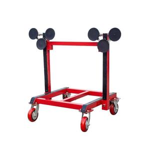Galvanized Glass Transport Hand Truck Heavy Duty 4-Wheel Platform <strong>Flat</strong> <strong>Cart</strong> OEM for Window Door Moving with Thickened Plate - Product Image 1