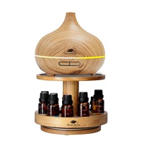Diffuseur d'arômes électrique pour aromathérapie, porte-huiles essentielles, carrousel en bambou pour utilisation en voiture