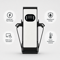 Xiaochong – Nouvelle station de recharge électrique commerciale au sol, 80 kW, chargeur rapide pour véhicules électriques, DC 380 V, double pistolet FM, blanc