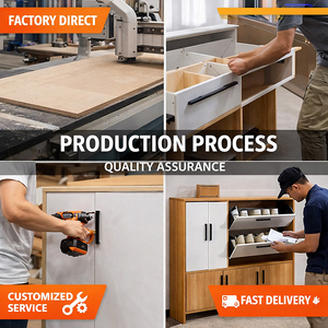 Scarpiera in Legno Massello OEM con Griglia, Mobile Integrato per Ingresso, Porta Scarpe Multistrato ad Alta Capacità - Product Image 3