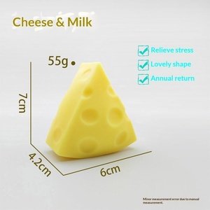 Jouet à presser en forme de fromage, doux, anti-stress, boule sensorielle pour la relaxation au bureau, l'utilisation en classe et les ventes de cadeaux - Product Image 5