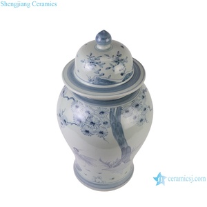 Rzx24/RZSX24-B pots de stockage en céramique pour <span class=keywords><strong>oiseau</strong></span> et grue, pots de gingembre peints à la main en porcelaine Antique marron bleu et blanc - Product Image 5