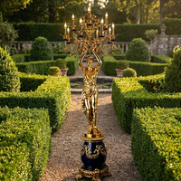 Statue de Jeune Fille en Bronze Patiné Antique, Sculpture 3D avec Globes Lumineux pour Décoration Intérieure de Luxe, Cadeau de la Fête Nationale