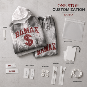 Conjunto de Sudadera con Capucha y Pantalones Largos RAMAX, 450GSM, Estilo Urbano Holgado, Chándal para Hombre con Estampado por Sublimación - Product Image 4