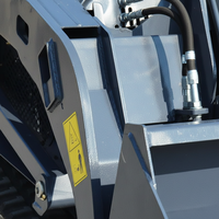 Mini-chargeuse compacte hydraulique V1100 sur chenilles, moteur diesel Kubota, pelle frontale, pompe, roulement, boîte de vitesses