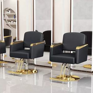 Vente directe usine 2026 – Fauteuil de coiffure moderne à base dorée, chaise de barbier professionnelle - Product Image 4