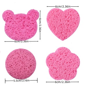 Éponge faciale compressée en gros pour le nettoyage, éponge exfoliante jetable en cellulose rose biologique pour esthéticiennes - Product Image 5