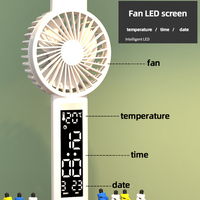 Kipas Meja LED USB Mini Portabel 5V Tiga Kecepatan, Kemasan Kotak Warna-warni, Untuk Luar Ruangan, Rumah Tangga, RV, Mobil