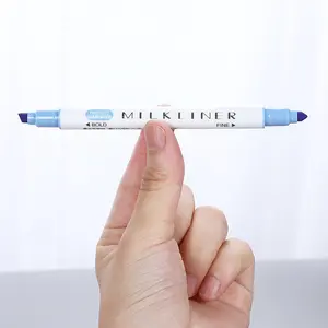 挤奶机荧光笔文具双头荧光记号笔12色记号笔学生可爱荧光笔