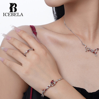 ICEBELA Bagues ouvertes en argent sterling 925, design serpent torsadé unique, zircon vert et rouge, bijoux fins tendance pour filles