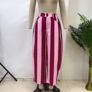 <span class=keywords><strong>Pantaloni</strong></span> a Gamba Larga Chic 2026 da <span class=keywords><strong>Donna</strong></span>, Stile Boyfriend, a Righe, Casual, <span class=keywords><strong>con</strong></span> <span class=keywords><strong>Vita</strong></span> Elasticizzata, Taglio Corto - Product Image 5