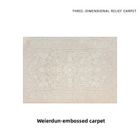 3D Geprägter Jacquard-Muster Teppich Waschbar Rutschfester TPR-Rücken Französischer Vintage-Teppich für Heimdekoration Flur