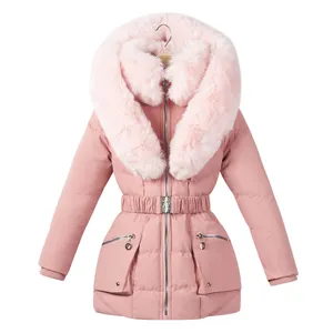 Custom Thick girls parka jacket fake fur hood toddler kids coat winter coat for girls