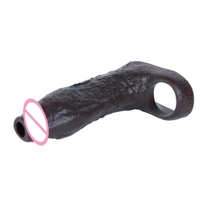 Funda para Pene Abierta de 14 cm de Longitud, Color Negro, Anillo para Pene, Retrasa la Eyaculación, Juguetes Sexuales para Hombres - Product Image 6