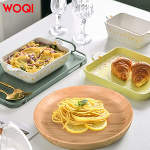 WOQI Assiettes en bois de <span class=keywords><strong>bambou</strong></span> réutilisables <span class=keywords><strong>Vaisselle</strong></span> légère pour enfants Plateau à dessert classique et <span class=keywords><strong>incassable</strong></span> - Product Image 6