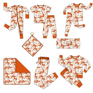 ชุดนอนเด็กอ่อนผ้าไผ่ ชุดนอนเด็กทารกผ้าไผ่ เสื้อผ้าเด็กแบบตะวันตก ชุดนอนเด็กวัยหัดเดินผ้าไผ่ ชุดรอมเปอร์เด็ก - Product Image 2