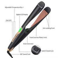 Lisseur et boucleur 2-en-1 portable, fer à lisser et à boucler en céramique, plancha de cabello
