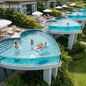 <span class=keywords><strong>Piscine</strong></span> à <span class=keywords><strong>d</strong></span>ébordement en acrylique sur mesure pour hôtel et maison <span class=keywords><strong>d</strong></span>'hôtes, mur panoramique transparent avec éclairage sous-marin - Product Image 1