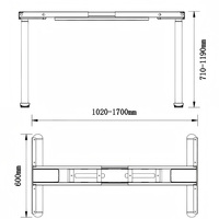 Bureau informatique réglable en hauteur pour le travail debout, poste de travail moderne et ergonomique, table d'étude électrique assis-debout pour la maison