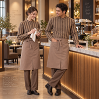 Chemise d'uniforme de serveur respirante Yilong pour homme, à épaules tombantes, manches longues, légère, pour restaurant et bar