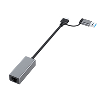 Adaptateur Ethernet de transfert 2-IN-1 USB3.0 et Type-C RJ45 Network LAN Gigabit Laptop 1000M pour Macbook Laptop Computer