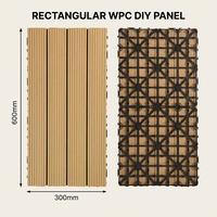Dalles de terrasse extérieures en composite bois-plastique (WPC) de style européen, rectangulaires, grand format, à emboîtement, brossées, antidérapantes, à faire soi-même