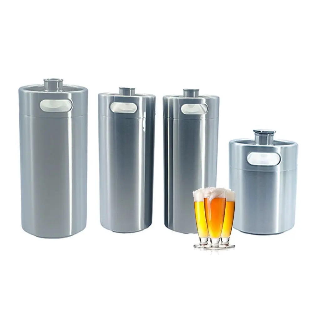Mini Portable Custom 2 Liter Stainless Steel Drink Packaging Cans Cornelius Wine Beer Barrel Keg