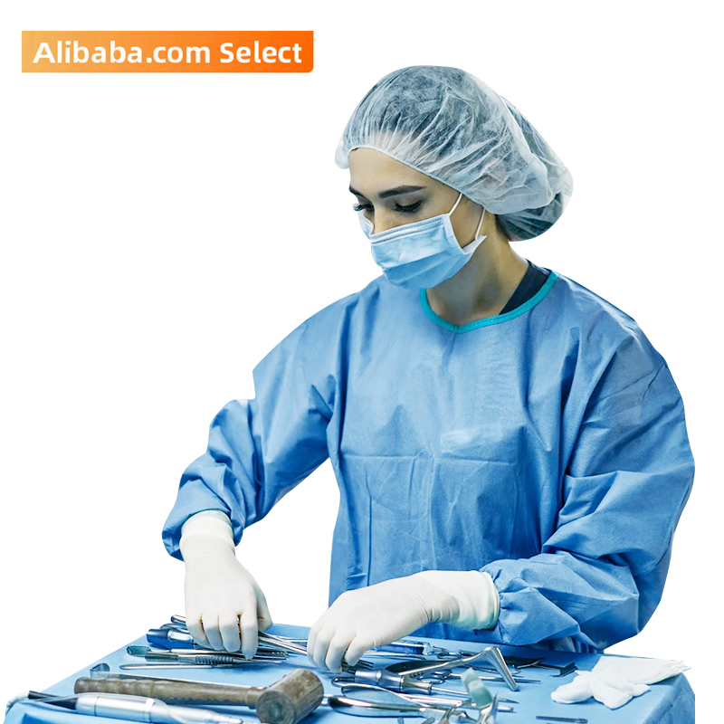 Стерильная ткань SMS level3 усиленный одноразовый хирургический халат водонепроницаемые хирургические халаты