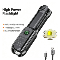 Senter LED Mini Isi Ulang Tahan Air IP54 Jarak Sinar 500-600M Baterai AA Pengisian Daya USB Bahan ABS untuk Berkemah Darurat