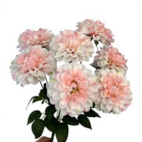 Bouquet de fleurs artificielles Dahlia, 9 têtes, fausses fleurs pour mariage, événement, décoration florale pour la maison