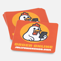 Étiquette autocollante découpée sur mesure, forme irrégulière, autocollant en vinyle imperméable, décalcomanie adhésive pour la promotion de la marque de restaurants de snacks