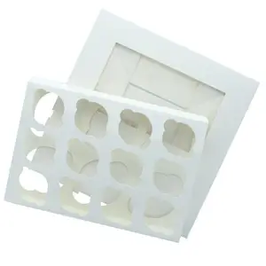 Bulk Pack of 25 White 6 Cupcake/Muffin Boxes Insert
