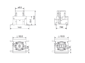 4FS SPST-NO 0.05A 24V Top Actuated Surface Mount TACTILE SWITCH 4FSH961 Slip-on Cap Illuminated Switches - Product Image 3