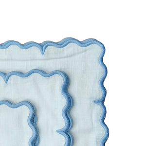 Serviette de table en lin doux bleu roi, bord festonné, jetable, pour la maison et la restauration, dîner haut de gamme - Product Image 1