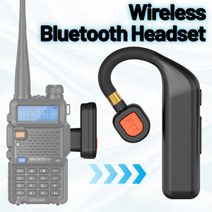 Auricular Inalámbrico ABBREE para Walkie Talkie, Repuesto de Auricular <span class=keywords><strong>Manos</strong></span> <span class=keywords><strong>Libres</strong></span> para Baofeng UV-5RH UV-32 DM-32 UV-5R MINI UV-21 - Product Image 1