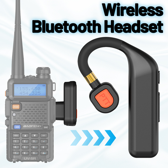 ABBREE Walkie Talkie Wireless Headphone Handsfree Earpiece Replacement for Baofeng UV-5RH UV-32 DM-32 UV-5R MINI UV-21