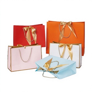 Sacs cadeaux <span class=keywords><strong>de</strong></span> mariage personnalisés en papier d'art biodégradable et recyclable, imprimés offset, avec poignée en corde <span class=keywords><strong>de</strong></span> coton et estampage or, votre propre logo - Product Image 3