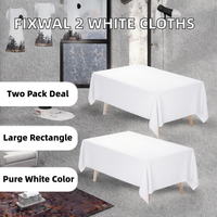 Nappe rectangulaire blanche de marque, lot de 2, 60 x 102 pouces, en polyester uni, pour la maison, les fêtes, les mariages, les restaurants